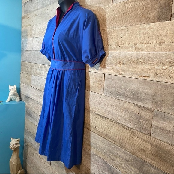 Vintage‎  Jordache women’s blue & fuchsia shirt dress in size 9/10 - Picture 2 of 11